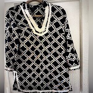 Brooks Brothers Cotton Patterned Tunic Marine Coastal Officewear